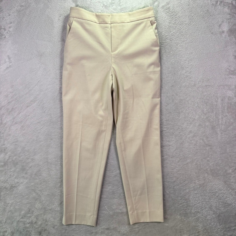 NWT Banana Republic Womens Hayden Pant Size 4 Beige Tapered Ankle Elastic Back